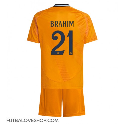 Dres Real Madrid Brahim Diaz #21 Preč pre deti 2024-25 Krátky Rukáv (+ trenírky)